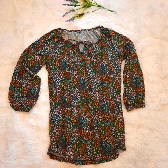 NEW Eddie Bauer Peasant Top Floral - Picture 2 of 11